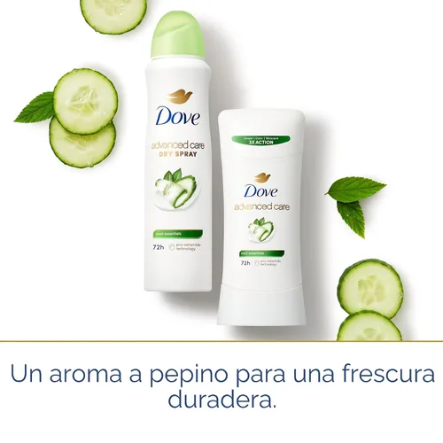 Vista 4 de Dove Advanced Care Anti Deo Stick Cool Essentials Pack de 12 para ayudar a la reparación de la barrera cutánea después del afeitado, control