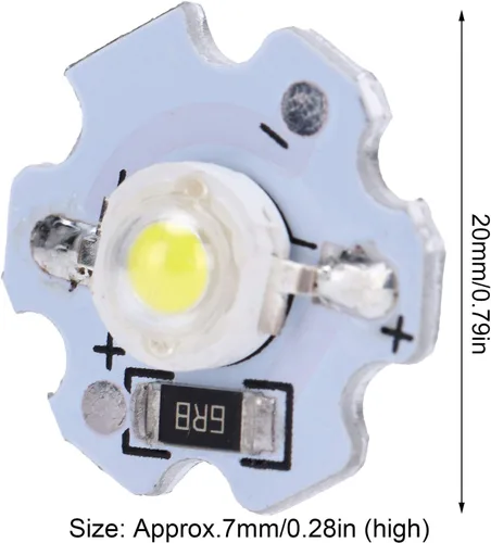 Vista 2 de 25 chips de lámpara LED, cuentas de lámpara LED de 1 W y 5 V, cuentas de luz de 200 lm de brillo, chips LED de alta potencia con placa de aluminio