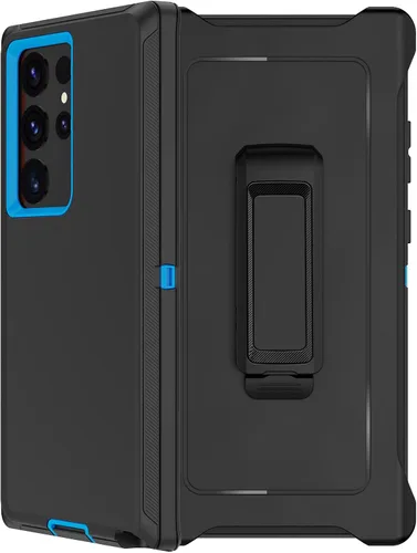 Vista 8 de Funda para Samsung Galaxy S23 Ultra con funda de clip para cinturón, 2 protectores de pantalla, [grado militar] resistente a prueba de golpes