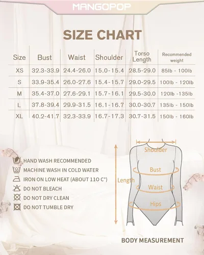 Vista 6 de MANGOPOP Body de manga larga con cuello en V profundo para mujer