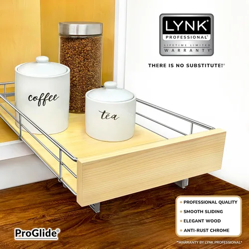 Vista 4 de LYNK PROFESSIONAL® SELECT™ Organizador de gabinete extraíble, cajones deslizantes de 11" x 21" para armarios de cocina - Estantes deslizantes