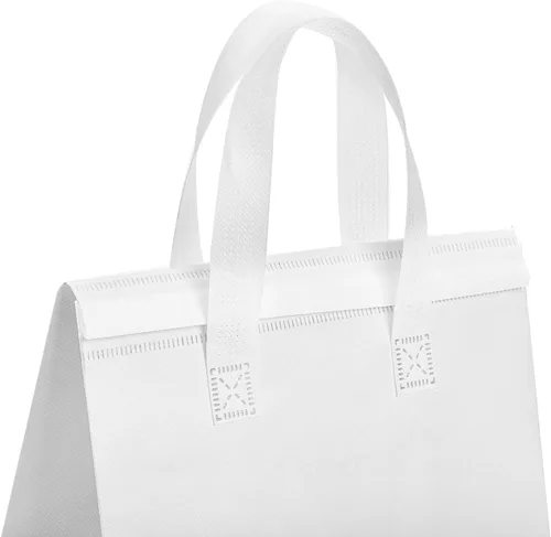 Vista 3 de ZENFUN Juego de 25 bolsas aisladas para llevar, pequeñas bolsas aisladas para comestibles, bolsas térmicas blancas para alimentos congelados