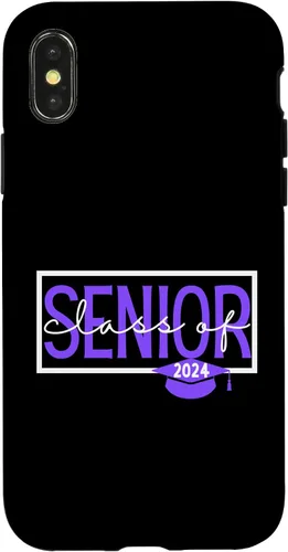 Vista 5 de iPhone 16 Seniors Class of 2024 Colors Purple and White Case