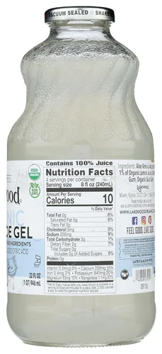 Vista 7 de Lakewood, Jugo de gel orgánico de aloe vera, 32 onzas