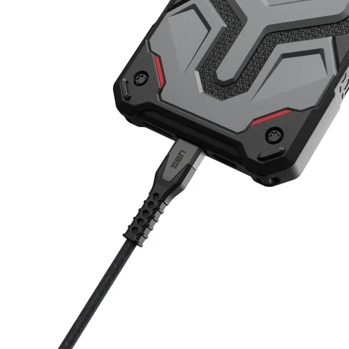 Vista 2 de URBAN ARMOR GEAR UAG - Cable USB-C a Lightning de núcleo de Kevlar resistente de 5 pies, 30 W, certificado MFi, cargador rápido reforzado