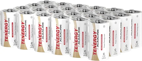 Vista 8 de Tenergy Batería alcalina LR14 de 1.5 V C, baterías no recargables C de alto rendimiento para relojes, controles remotos, juguetes y dispositivos