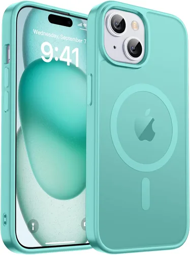 Vista 355 de zapica Funda magnética para iPhone Air, con protector de pantalla de vidrio templado, compatible con MagSafe, translúcida mate, a prueba de golpes