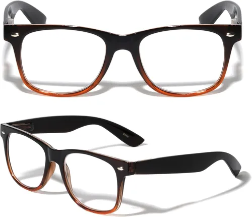 Vista 16 de 2 pares de anteojos de lectura transparentes de color neón de lujo, cómodos y elegantes para lectores simples