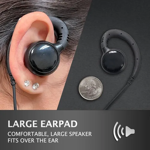 Vista 4 de PROMAXPOWER - Auricular giratorio en forma de C con PTT para Motorola CP200D, CLS1410