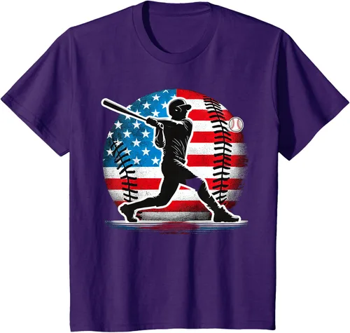 Vista 3 de Camiseta de jugador de béisbol estadounidense con bandera de Estados Unidos