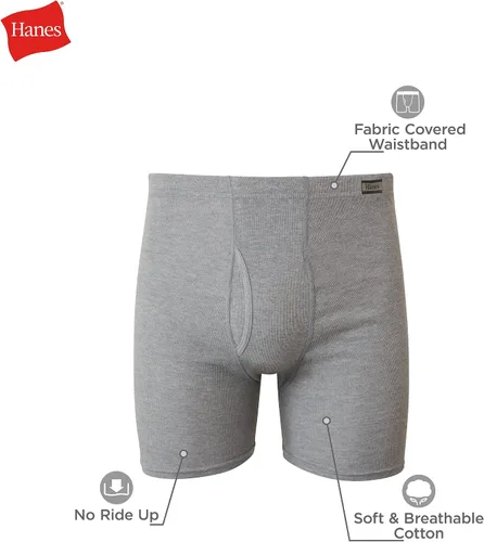 Vista 2 de Hanes Paquete de calzoncillos tipo bóxer para hombre, de algodón ComfortSoft para hombre, absorbe la humedad, transpirable, paquete múltiple