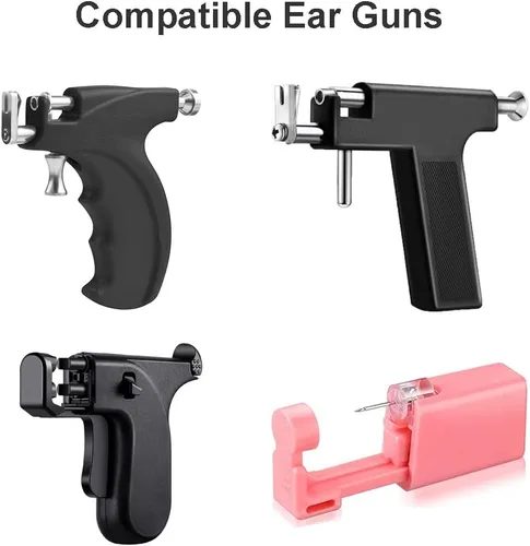 Vista 7 de 20 pares de aretes de acero quirúrgico con circonita cúbica de 4 mm