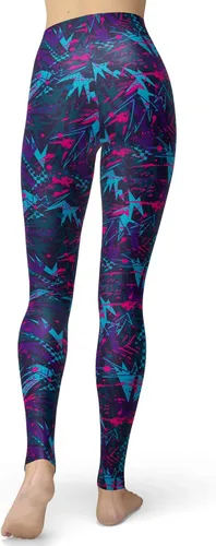 Vista 2 de sissycos - Leggings para mujer de los años 80 con estampado neón salpicado artístico, suaves como la seda y elásticas Splash abstracto