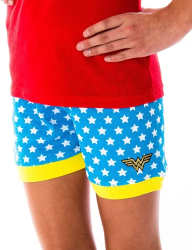 Vista 3 de DC Comics - Conjunto de pijama de mujer maravilla de 2 piezas para niñas