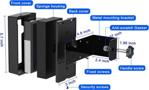 Vista 6 de SZAOYU - Soporte de puerta antirrobo para timbre de video Ring 4/3 Plus/3/2/1 (2020) No-drill anti-theft door mount , renter friendly, secure fit