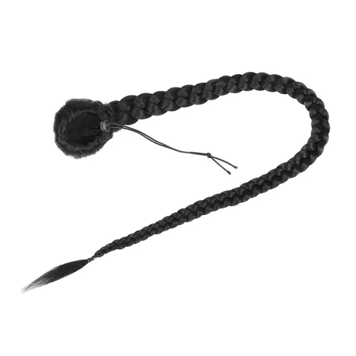 Vista 9 de WIGER Cola de caballo larga trenzada para mujeres negras de 34 pulgadas con cordón de ajuste, cola de caballo Yaki recta con clip, extensiones