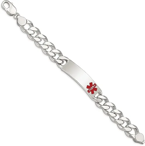 Vista 2 de 925 Sterling Silver Medical Alert Curb Link Id Bracelet 75 Inch Fine Jewelry For Women Gifts For Her