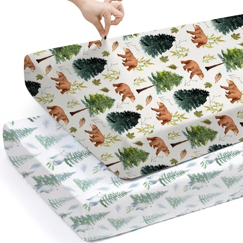 Vista 81 de Pack n Play Sheets BROLEX - Juego de 2 sábanas para cuna, juego de sábanas elásticas y portátiles para cuna, funda de colchón convertible