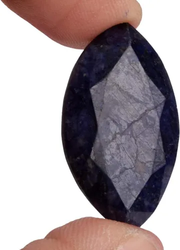 Vista 4 de gemhub Zafiro azul con certificación Egl de 31.50 ct Hermoso zafiro azul talla marquesa suelta piedra preciosa para colgante, anillo, Gema, azul