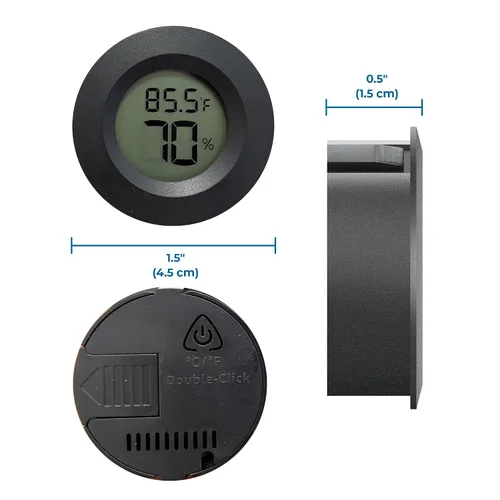 Vista 6 de SunGrow Termómetro de reptiles con higrómetro con pantalla digital, temperatura precisa, medidor de humedad para tanques de serpientes y lagartos