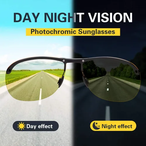Vista 3 de YIMI Gafas de sol fotocrómicas polarizadas para hombre, para deportes al aire libre, conducción y ciclismo, antideslumbrante, UV400, gafas ligeras