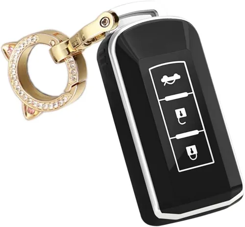 Vista 9 de Funda para llavero ontto Compatible con Mitsubishi Outlander Eclipse Cross ASX Mirage RVR Lancer, Negro
