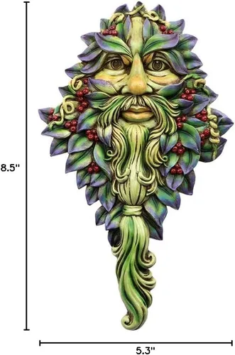 Vista 2 de Pacific Giftware Greenman Face - Placa de pared de resina