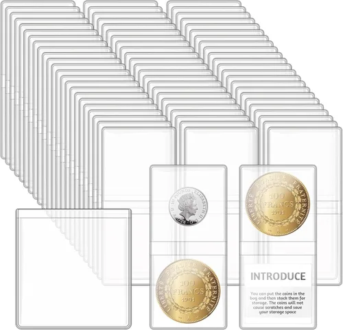 Vista 9 de Vmiapxo Paquete de 200 fundas para monedas para coleccionistas, 2.2 x 2 pulgadas, semicírculo