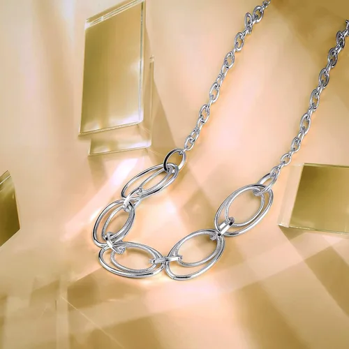Vista 4 de Collar con colgante de eslabones de cable de oro gargantilla de eslabones de cadena chapada en oro de 14 quilates para mujer, joyería con colgante