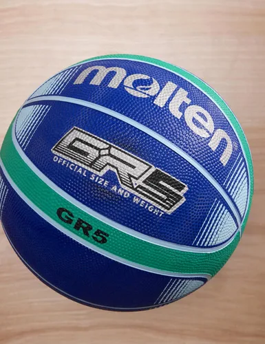 Vista 4 de Molten Balón de baloncesto de goma premium, azul/verde, tamaño junior 5