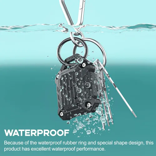 Vista 3 de Dovick - Funda impermeable para llavero Airtag, cubierta completa de tornillo compatible con el llavero Apple Air Tag Tracker (mezcla de 4 unidades)
