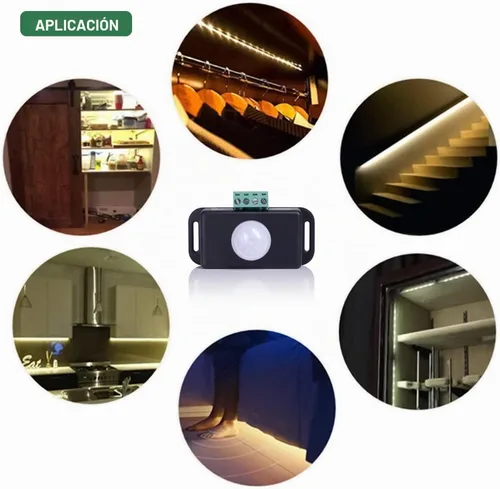 Vista 4 de Sensky BS009 12V 24V PIR Sensor LED Sensor de Movimiento Interruptor Temporizador de Movimiento Función Señal Control PIR Controlador LED Tiras