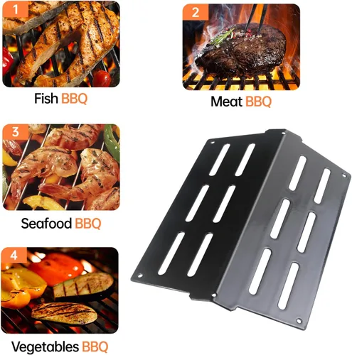 Vista 6 de Grill Parts 7620 Barras aromatizantes para Weber Genesis E310 E320 E330 S310 S320 S330 EP310 EP330 con deflector de calor esmaltado de porcelana