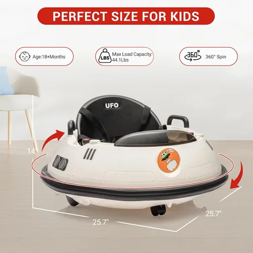 Vista 13 de Coche de parachoques para montar en coche, coche de parachoques para niños de 12 V con control remoto