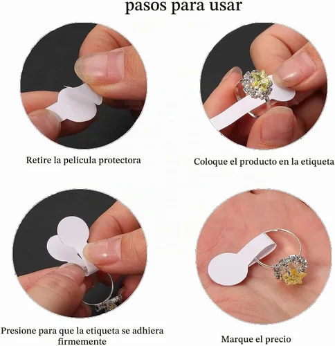 Vista 5 de 1000 calcomanías para pequeñas empresas, etiquetas autoadhesivas blancas en blanco para joyas de precio, rectangulares, 1000