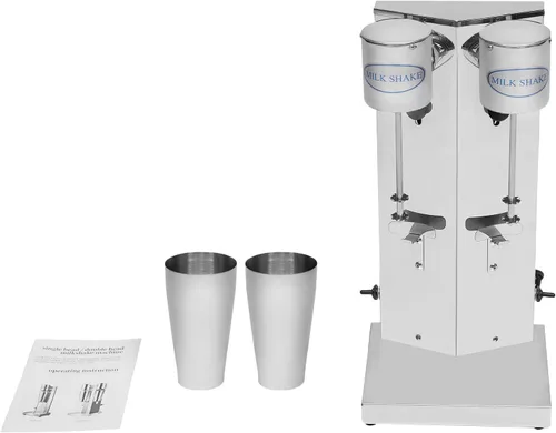 Vista 2 de Mezclador de bebidas eléctrico de doble cabezal para batido de leche comercial, licuadora de acero inoxidable, 2 x 180 W, 10000-14000 rpm, velocidad