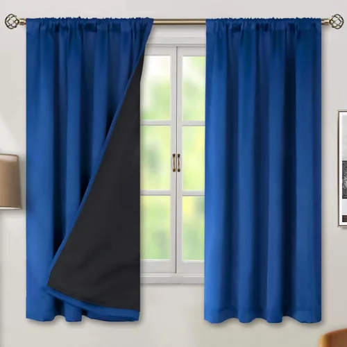 Vista 39 de BGment - Cortinas opacas para sala de estar de 63 pulgadas de largo, juego de 2 paneles, cortinas para oscurecer toda la habitación, cortinas