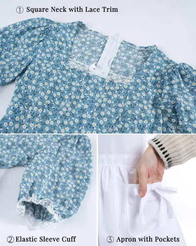 Vista 58 de Nuoqi - Vestidos de pionera para niñas, disfraz colonial