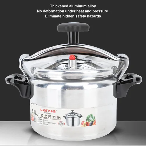 Vista 3 de Olla a presión de cuarto de galón, olla de aluminio con manómetro y estante de cocina para uso familiar o comercial (3L)