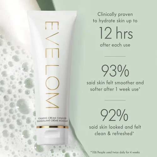 Vista 5 de EVE LOM Limpiador en crema espumosa, perfecto para el uso diario, elimina el maquillaje impermeable, fórmula suave hidratante para todo