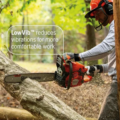 Vista 7 de Husqvarna Motosierra de gas 450S Rancher de 50.2 cc 3.2 HP, motor X-Torq de 2 ciclos, motosierra de 20 pulgadas con engrasador automático, para poda