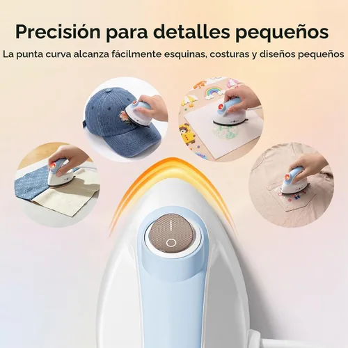 Vista 6 de HTVRONT Mini plancha para manualidades – Hierro pequeño de hierro para Burbuja azul