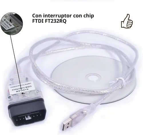 Vista 4 de Antibreak cable inpa k d can k+ can ediabas USB obd2 kcan dcan Interfaz Interruptor OBDii para BMW (switch2)