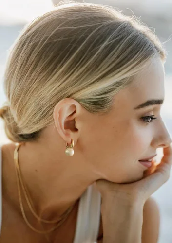 Vista 67 de Aretes colgantes de plata de ley 925 seleccionados a mano AAA+ de 7.5 a 0.315 in con perlas cultivadas de agua dulce blancas para mujer