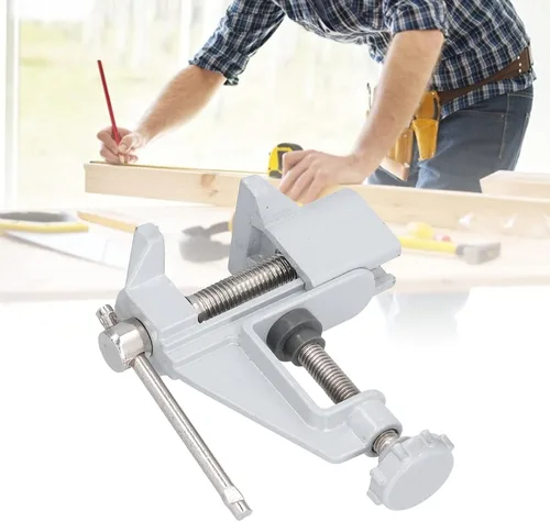 Vista 4 de Tornillo de mesa, herramienta de tornillo de banco y tubería, abrazadera multifuncional para mesa resistente, abrazadera de tornillo de banco