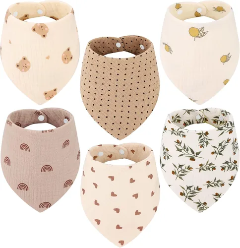Vista 10 de Accmor Muslin Baby Bibs, Soft Baby Bandana Drool Bibs for Baby Girls Boys, Bib for Drooling Teething