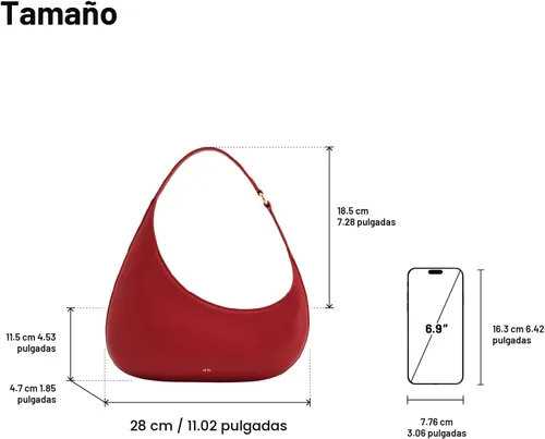 Vista 5 de JW PEI Bolso de hombro Harlee para mujer Rojo