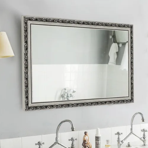 Vista 2 de HAA Espejo rectangular enmarcado para baño, espejo de pared para colgar vertical u horizontalmente para sala de estar, dormitorio