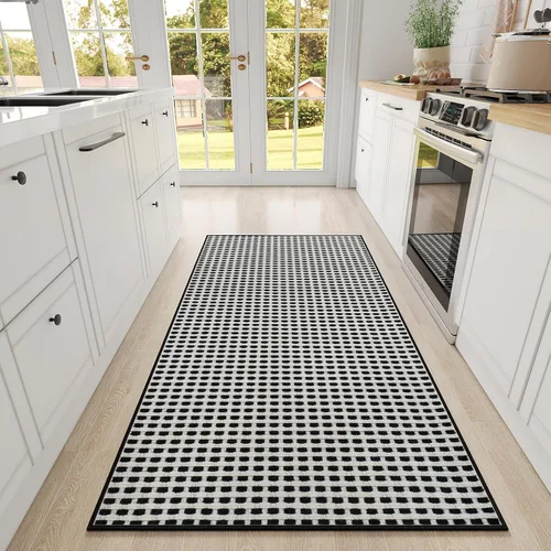 Vista 9 de YDKGL Alfombras de cocina antideslizantes y lavables, color negro, 17 x 30