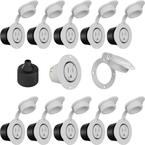 Vista 8 de Journeyman-Pro 5279 15 Amp 120-125 voltios, salida con brida NEMA 5-15, grado comercial blanco, 2 polos-3 cables, receptáculo de cargador de enchufe